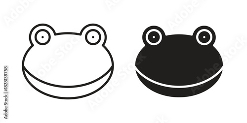 Frog icons. Black and White Vector Icons. can be used web and mobile