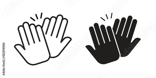 High Five icons. Black and White Vector Icons. can be used web and mobile