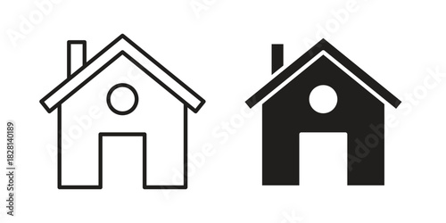 Home icons. Black and White Vector Icons. can be used web and mobile