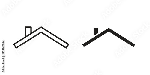 Home roof icons. Black and White Vector Icons. can be used web and mobile