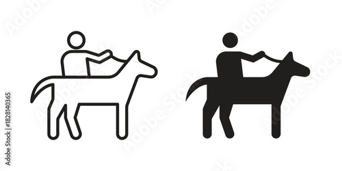 Horse riding icons. Black and White Vector Icons. can be used web and mobile