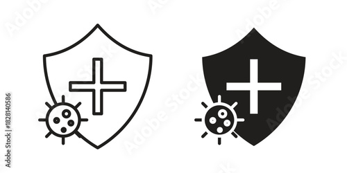 Immune system icons. Black and White Vector Icons. can be used web and mobile