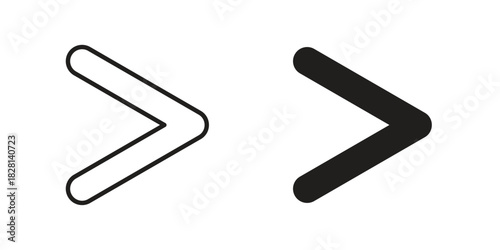 Is greater than icons. Black and White Vector Icons. can be used web and mobile