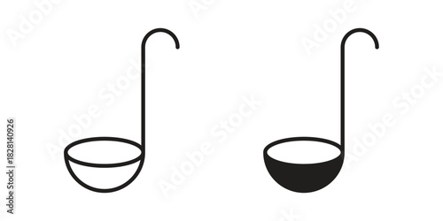Ladle icons. Black and White Vector Icons. can be used web and mobile