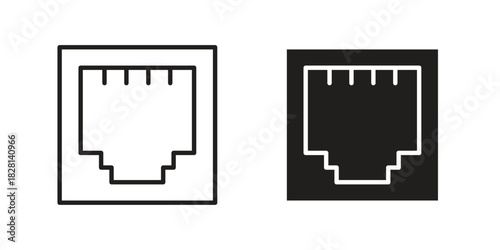 Lan icons. Black and White Vector Icons. can be used web and mobile
