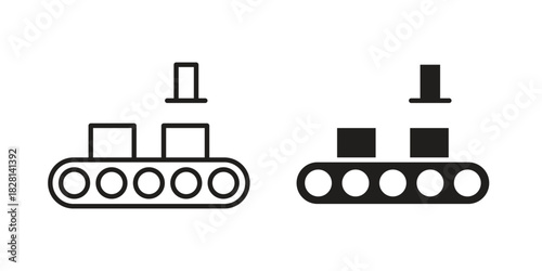 Machinery icons. Black and White Vector Icons. can be used web and mobile