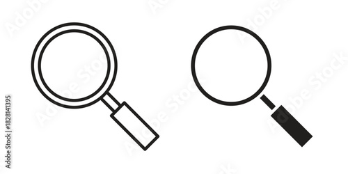 Magnifying glass icons. Black and White Vector Icons. can be used web and mobile