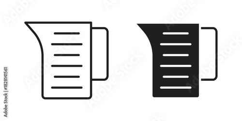 Measuring cup icons. Black and White Vector Icons. can be used web and mobile
