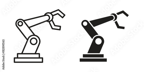 Mechanical arm icons. Black and White Vector Icons. can be used web and mobile