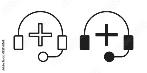 Medical support icons. Black and White Vector Icons. can be used web and mobile