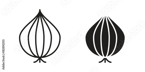 Onion icons. Black and White Vector Icons. can be used web and mobile