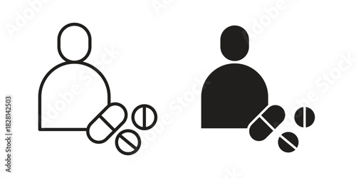 Pharmacist icons. Black and White Vector Icons. can be used web and mobile
