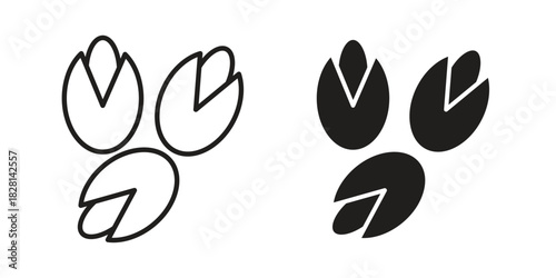 Pistachio icons. Black and White Vector Icons. can be used web and mobile