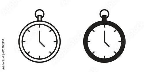 Pocket watch icons. Black and White Vector Icons. can be used web and mobile