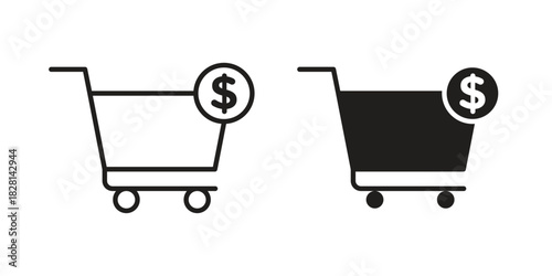 Purchase order icons. Black and White Vector Icons. can be used web and mobile