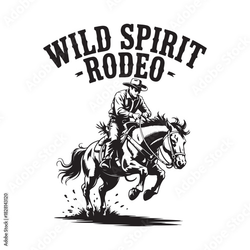 Wild Spirit Rodeo Vintage Silhouette Vector