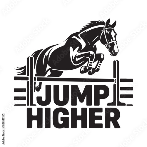 Jump Higher Horse Jumping Silhouette Vector
