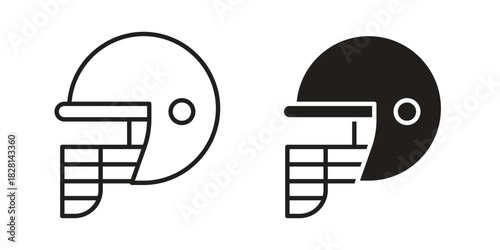 Rugby Helmet icons. Black and White Vector Icons. can be used web and mobile