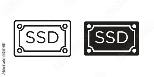 SSD icons. Black and White Vector Icons. can be used web and mobile