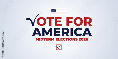 Vote for America 2026 Midterm Election Banner with Modern Patriotic Elements