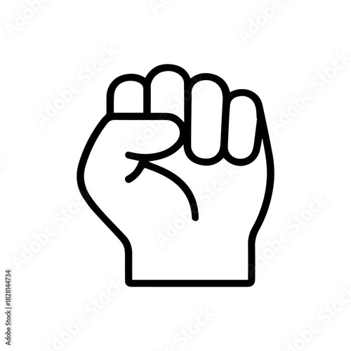 clenched fist vector line icon on a white background
Vector line icon on a white background
