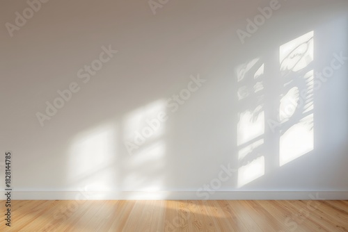 Shadow and Light on Wooden Floor and Textured Wall
