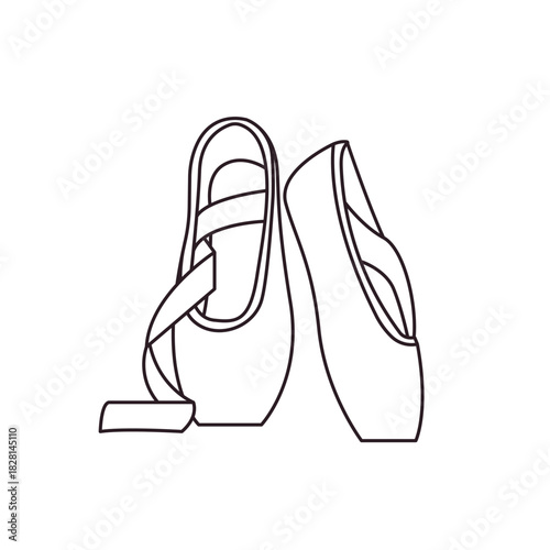 ballet shoes en pointe sole dance slipper pink emoji symbol sign icon vector illustration isolated flat