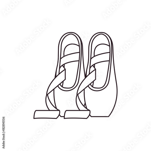 ballet shoes en pointe sole dance slipper pink emoji symbol sign icon vector illustration isolated flat