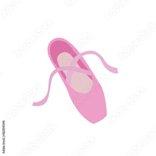 ballet shoes en pointe sole dance slipper pink emoji symbol sign icon vector illustration isolated flat