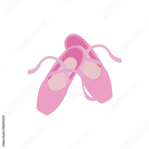 ballet shoes en pointe sole dance slipper pink emoji symbol sign icon vector illustration isolated flat