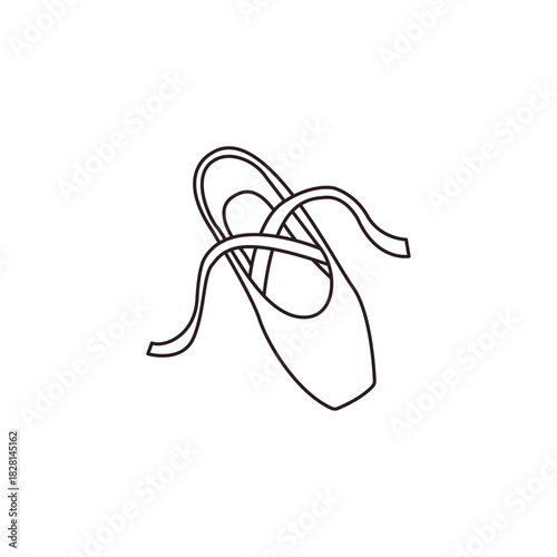 ballet shoes en pointe sole dance slipper pink emoji symbol sign icon vector illustration isolated flat