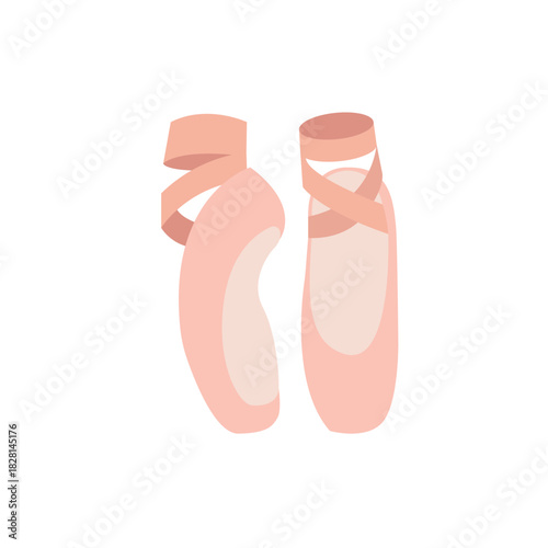 ballet shoes en pointe sole dance slipper pink emoji symbol sign icon vector illustration isolated flat