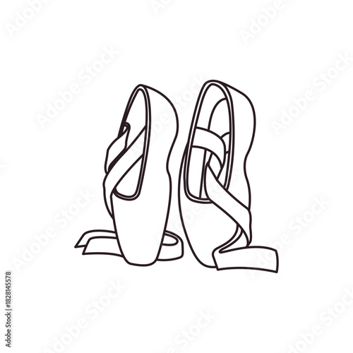 ballet shoes en pointe sole dance slipper pink emoji symbol sign icon vector illustration isolated flat