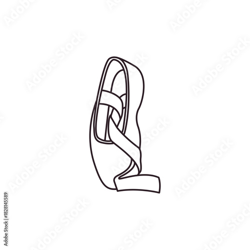 ballet shoes en pointe sole dance slipper pink emoji symbol sign icon vector illustration isolated flat