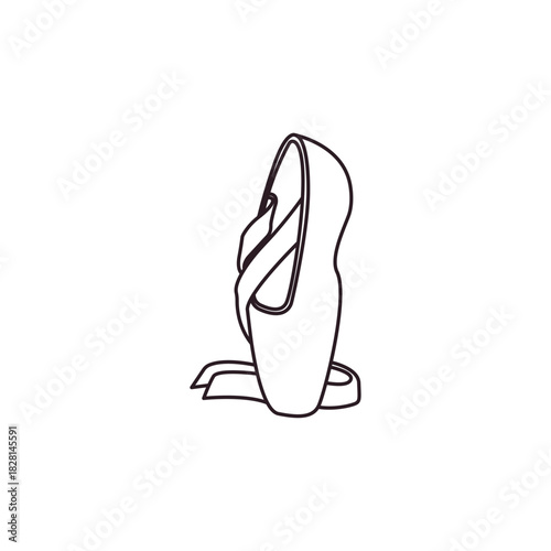 ballet shoes en pointe sole dance slipper pink emoji symbol sign icon vector illustration isolated flat