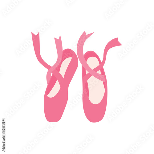 ballet shoes en pointe sole dance slipper pink emoji symbol sign icon vector illustration isolated flat