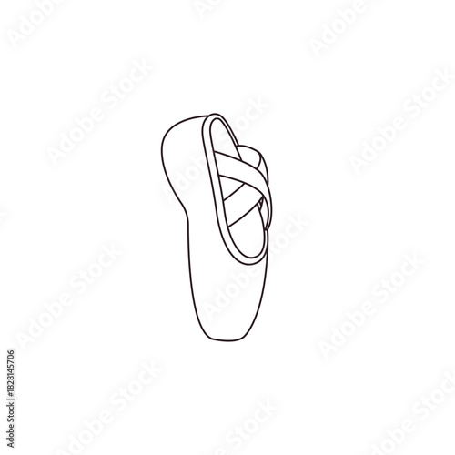 ballet shoes en pointe sole dance slipper pink emoji symbol sign icon vector illustration isolated flat