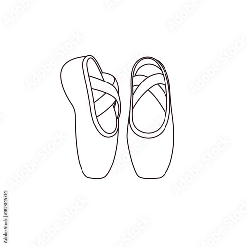 ballet shoes en pointe sole dance slipper pink emoji symbol sign icon vector illustration isolated flat