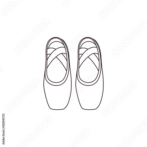 ballet shoes en pointe sole dance slipper pink emoji symbol sign icon vector illustration isolated flat