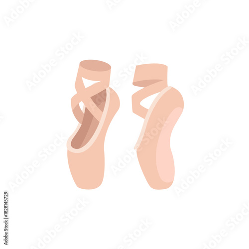 ballet shoes en pointe sole dance slipper pink emoji symbol sign icon vector illustration isolated flat