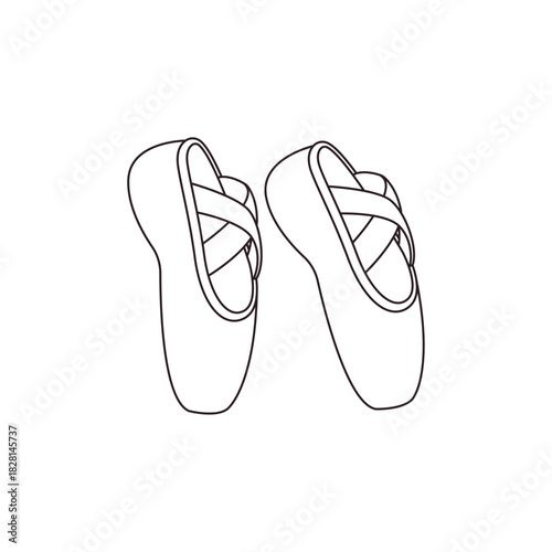 ballet shoes en pointe sole dance slipper pink emoji symbol sign icon vector illustration isolated flat