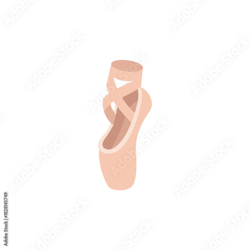ballet shoes en pointe sole dance slipper pink emoji symbol sign icon vector illustration isolated flat