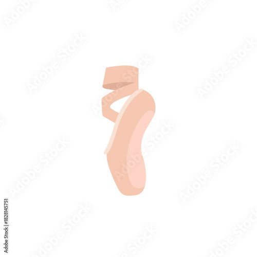 ballet shoes en pointe sole dance slipper pink emoji symbol sign icon vector illustration isolated flat