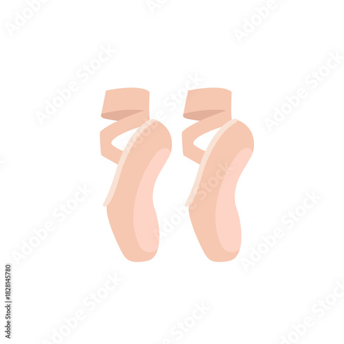 ballet shoes en pointe sole dance slipper pink emoji symbol sign icon vector illustration isolated flat