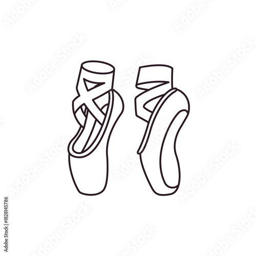 ballet shoes en pointe sole dance slipper pink emoji symbol sign icon vector illustration isolated flat