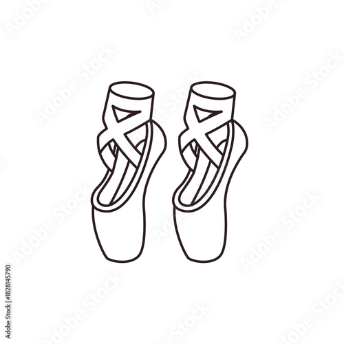 ballet shoes en pointe sole dance slipper pink emoji symbol sign icon vector illustration isolated flat