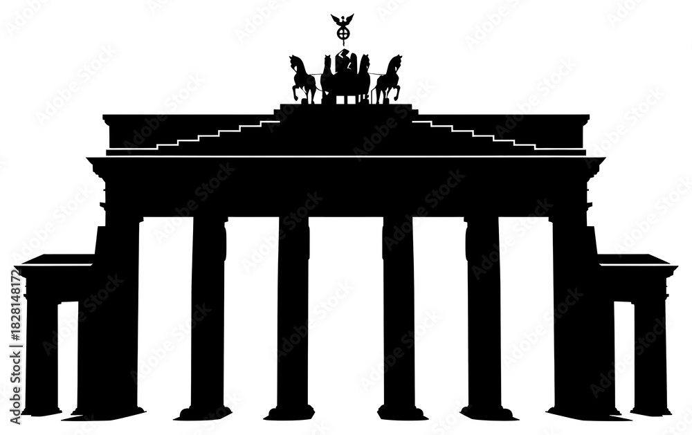 Naklejka premium PNG Brandenburg Gate architecture brandenburg silhouette.