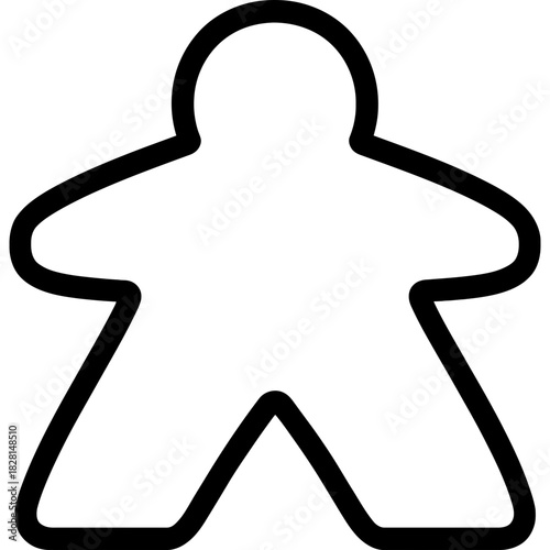 Game piece meeple outline icon vector