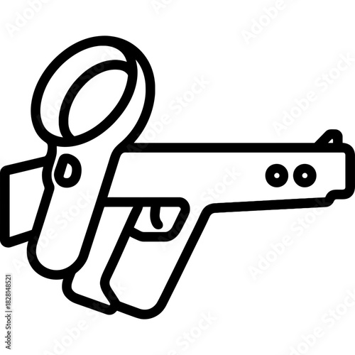 Vr gun controller outline icon vector