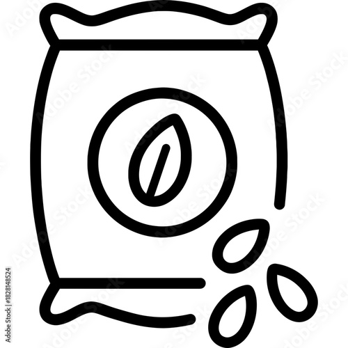 Seed bag agriculture outline icon vector